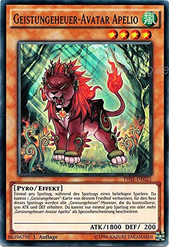 THSF-DE025 Geistungeheuer-Avatar Apelio 1. Auflage im Set mit original Gwindi Kartenschutzhülle von Yu Gi Oh