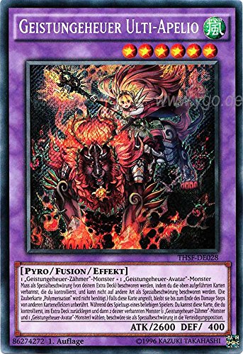 THSF-DE028 Geistungeheuer Ulti-Apelio 1. Auflage im Set mit original Gwindi Kartenschutzhülle von Yu Gi Oh