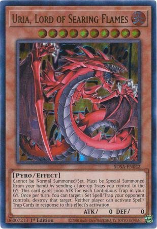 Uria, Herr der Searing Flames – SDSA-EN042 – Ultra Rare – 1. Auflage von YU-GI-OH!
