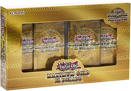 YU-GI-OH! Maximum Gold: EL Dorado, MGED - Sammelkartenset mit 28 Karten: 4 x 7 Kartenbooster, 2 Premium Gold Rares und 5 Goldbuchstaben Rares YU-GI-OH! Maximum Gold: EL Dorado, MGED - Sammelkartenset mit 28 Karten: 4 x 7 Kartenbooster, 2 Premium Gold Rares und 5 Goldbuchstaben Rares von YU-GI-OH!