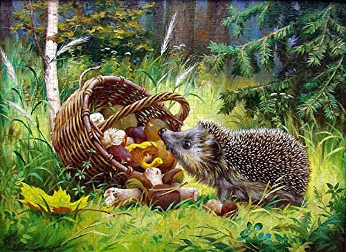 Puzzle für Erwachsene, 1000 Teile, Blumenkorb, Pilz, Igel, Spielzeug, entspannendes Puzzle von YU GONG FANG