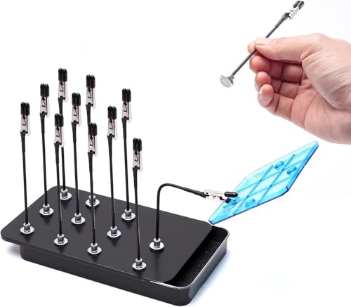 Dritte Hand Löten, Modellbau Farben Standfuß,12 Stück Flexibler Löthilfe mit Krokodilklemmen und Magnetischem Sockel, Rutschfestem Design und Einstellbar für Löthilfe, Platinenhalter von YUANHONGKEJI