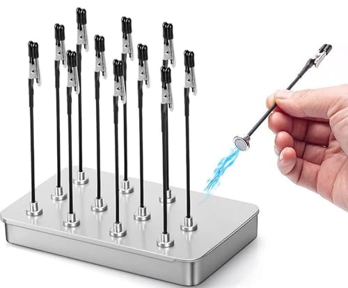 Dritte Hand Löten, 12 Stück Flexibler Löthilfe mit Krokodilklemmen und Magnetischem Sockel, Ideal für Löthilfe, Elektronik, Platinenhalter und Modellbau Farben (weiß) von YUANHONGKEJI