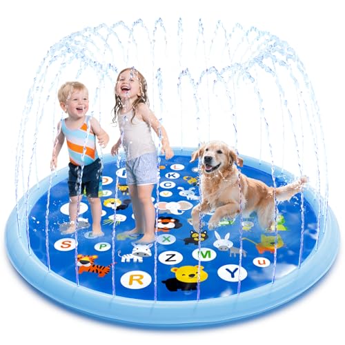 Splash Pad für Kinder & Baby Pool zum Lernen, Wasserspielzeug im Freien - von A bis Z, Kinder Outdoor Hinterhof-Sprinkler-Pool für Alter 3 4 5 6 7 8 9+, verdickt für Hunde verspielte Pfote, 170 cm Splash Pad für Kinder & Baby Pool zum Lernen, Wasserspielzeug im Freien - von A bis Z, Kinder Outdoor Hinterhof-Sprinkler-Pool für Alter 3 4 5 6 7 8 9+, verdickt für Hunde verspielte Pfote, 170 cm von YUANNA