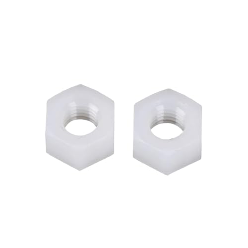 1000 Stück DIN934 PA66 Nylon Sechskantmutter Sechskant Kunststoff Sechskantmuttern weiß M2-M12 (Size : M2.5 (1000Pcs)) von YUANYAO