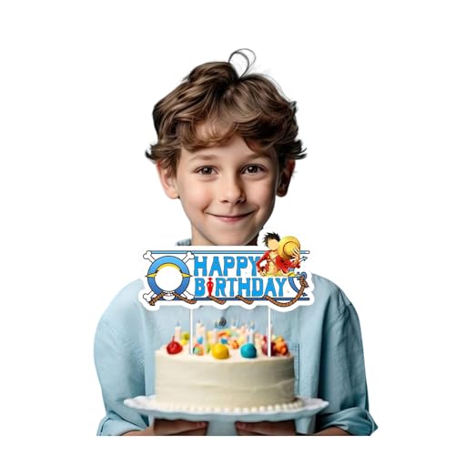 Japanischer Anime One-Pie Tortendeko,Happy Birthday Tortendeko, Deko Torte,Cupcake Topper,Tortendeko Geburtstagsdeko, Thema Party Geburtstag Dekorationen für Kinder Mädchen Jungen Japanischer Anime One-Pie Tortendeko,Happy Birthday Tortendeko, Deko Torte,Cupcake Topper,Tortendeko Geburtstagsdeko, Thema Party Geburtstag Dekorationen für Kinder Mädchen Jungen von YUBEIER