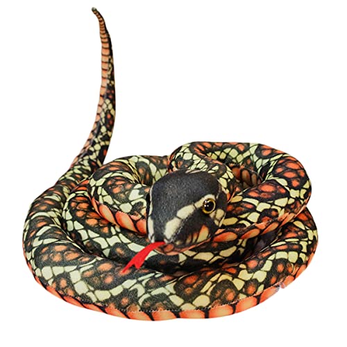 YUBEIER Animal Stuff Schlange, Schlangen-Plüschtier, Lebensechte Python-Plüschpuppen, Reptilien-Umarmungskissen, Geschenk for Kinder, Geburtstag, Heimdekoration(Brown,110cm) von YUBEIER