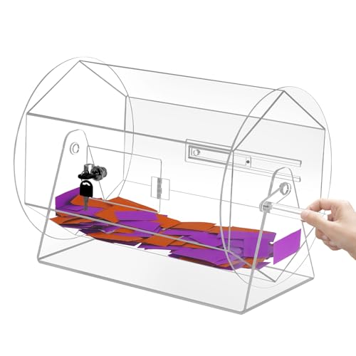YUCHENGTECH lostrommel mit Griff Acryl Tombola Trommel Durchsichtige Tombola-Tickettrommel mit 2 Schlüsseln für Lotterie Bingo Tombola Kugeln Hält 5.000 Lose YUCHENGTECH lostrommel mit Griff Acryl Tombola Trommel Durchsichtige Tombola-Tickettrommel mit 2 Schlüsseln für Lotterie Bingo Tombola Kugeln Hält 5.000 Lose von YUCHENGTECH