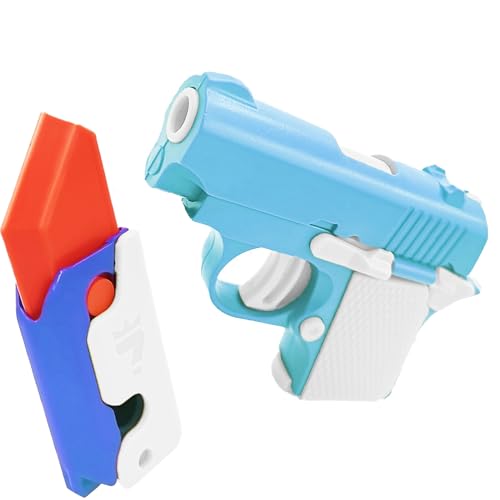 YUDANSI Simulation Pistole Fidget Toys, 2PC 3D Gedruckt Gun Messer Anti Stress Spielzeug Für Kinder Und Erwachsene, Jungen Mädchen Weihnachtsgeburtstagsgeschenke Partytütenfüller Spielzeug (Blau) von YUDANSI