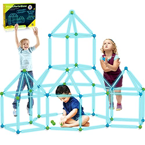 140pcs DIY Kinder Konstruktionsspielzeug,Outdoor Spielzeug - Kreativ Set für Kinder, Konstruktionsspiel, DIY-Bauspielzeug,Play Tent,Spielzelt, Indoor Spielhaus Höhle Kinder Spielzeug Mädchen Jungen von YUDOXN