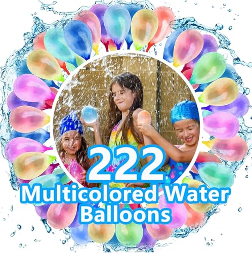 222 Wasserballons für Kinder, Wasserballons, selbstdichtend, schnell und einfach zu befüllen, bunte Ballons für Outdoor-Aktivitäten von YUEBAOWAN