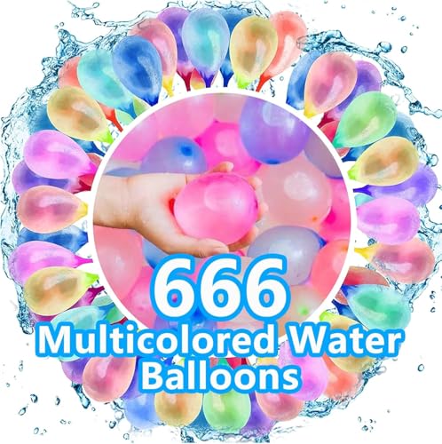 YUEBAOWAN 666 Wasserballons, selbstdichtend, schnell und einfach zu befüllen, mehrfarbig für Sommerpartys von YUEBAOWAN