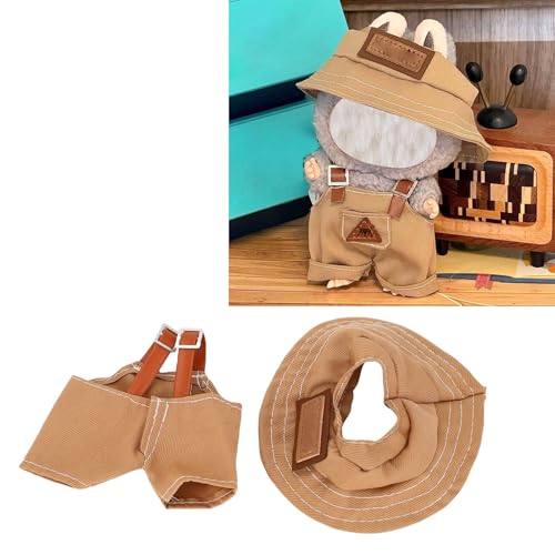 YUEHISY Braune Hosenträger Hosen und Eimerhut, Niedliche Puppenkleidungsset mit Ballaststoffen für 17 cm Puppenbekleidung YUEHISY Braune Hosenträger Hosen und Eimerhut, Niedliche Puppenkleidungsset mit Ballaststoffen für 17 cm Puppenbekleidung von YUEHISY