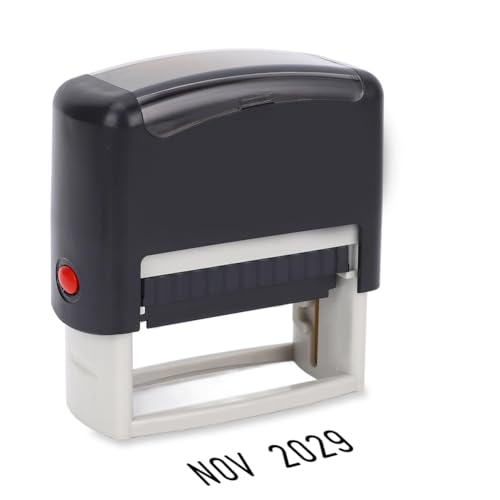 YUEHISY Self -Inking -Datum Stamper, Automatic Press Custom Stempel mit Roter Tinte, Buchstabensymbol, Schwarzer Shell, für Büroschule Haus von YUEHISY