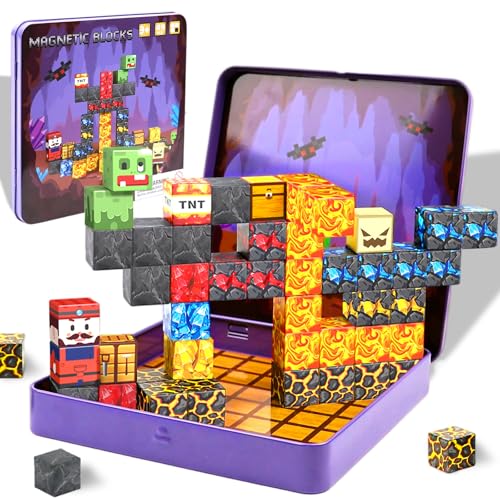 YUEJIDZ Magnetische Bausteine mit Tragbare Eisenbox,49 PCS Mini Magnetische Bausteine Reisespielzeug,Montessori Kreative Kinderspiele Kinderspielzeug für Kinder ab 3 4 5 6 7 8+Jahre Junge Mädchen YUEJIDZ Magnetische Bausteine mit Tragbare Eisenbox,49 PCS Mini Magnetische Bausteine Reisespielzeug,Montessori Kreative Kinderspiele Kinderspielzeug für Kinder ab 3 4 5 6 7 8+Jahre Junge Mädchen von YUEJIDZ