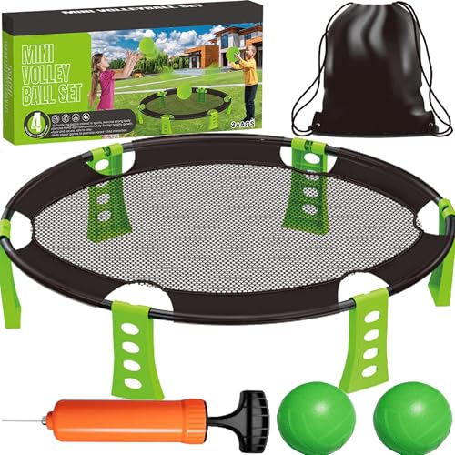 YUEMING Roundnet Set, Outdoor Roundnet Spieleset mit 2 Bällen, Kordelzugbeutel und Pumpe, Ball-Spiel mit Netz zum Spielen im Park, Garten, Strand oder im Haus - für Kinder YUEMING Roundnet Set, Outdoor Roundnet Spieleset mit 2 Bällen, Kordelzugbeutel und Pumpe, Ball-Spiel mit Netz zum Spielen im Park, Garten, Strand oder im Haus - für Kinder von YUEMING