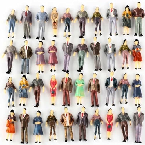 YUETTYY 130PCS Painted Model Figure, People Figurines 1:48 O Scale Model Building Trains Figures Plastic Tiny People Different Poses Standing Model for Miniature Scenes Random YUETTYY 130PCS Painted Model Figure, People Figurines 1:48 O Scale Model Building Trains Figures Plastic Tiny People Different Poses Standing Model for Miniature Scenes Random von YUETTYY