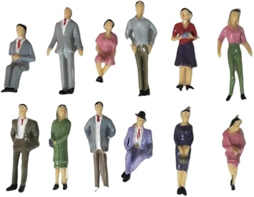 YUETTYY Bemalte Modellfigur, 50 Stück, Maßstab 1:32, sitzend, stehend, Menschen, Figuren, Zug, Menschen, Passagiere, Kunststoffmodell für Miniatur-Szenen, Mikro-Landschaft YUETTYY Bemalte Modellfigur, 50 Stück, Maßstab 1:32, sitzend, stehend, Menschen, Figuren, Zug, Menschen, Passagiere, Kunststoffmodell für Miniatur-Szenen, Mikro-Landschaft von YUETTYY