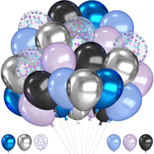 Luftballons Blau Lila Schwarz, 30pcs Metallic Konfetti Ballons, Luftballons Blau Lila Geburtstag, Luftballon Blaus Lilas, Latexballons Lilas Blaus, für Geburtstag Party Deko Luftballons Blau Lila Schwarz, 30pcs Metallic Konfetti Ballons, Luftballons Blau Lila Geburtstag, Luftballon Blaus Lilas, Latexballons Lilas Blaus, für Geburtstag Party Deko von YUEXNKO