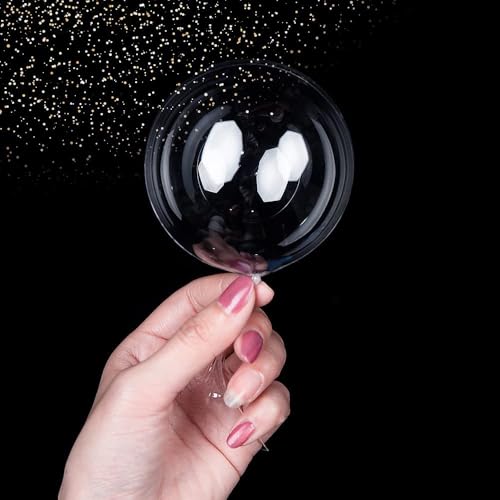 Partyballon Transparente, 100 Stück Dekoration Bobo Luftballons, 5 Zoll Durchsichtige Party Ballon, Transparente Ballon, Bobo Helium Ballons, für Geburtstag Hochzeit Jahrestag von YUEXNKO