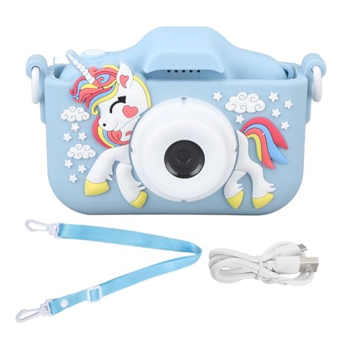 YUEYASHUX Kids Camera niedliche Dual Lens Auto Focus Photography Videoaufnahme Gaming Music Digitalkamera Spielzeug für Kinder (Blau) von YUEYASHUX