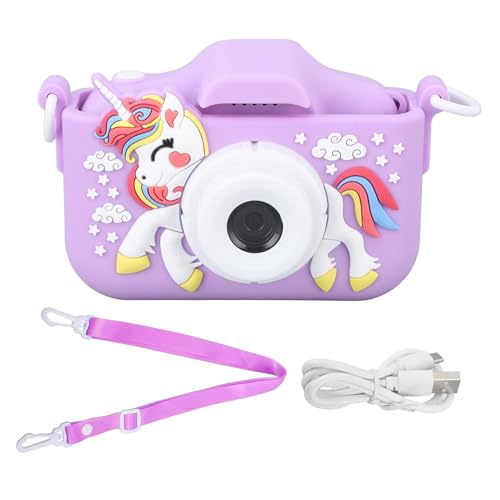 YUEYASHUX Kids Camera niedliche Dual Lens Auto Focus Photography Videoaufnahme Gaming Music Digitalkamera Spielzeug für Kinder (Violett) von YUEYASHUX