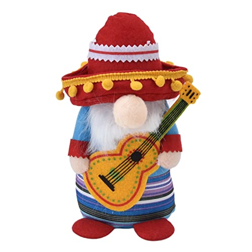 YUEYASHUX niedliche, weiche glückliche Zwergpuppendekoration für Halloween -Requisiten und Party -GNOME mit Musikinstrumenten (Gitarrenjunge) von YUEYASHUX