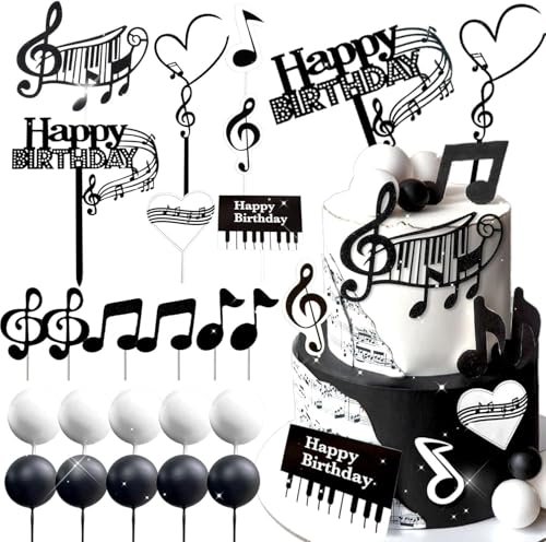 Musiknoten Disco Cupcake Toppers, Musik Rock Happy Birthday Gitarre Kuchen Toppers, Musikalisches für Kinder Mädchen Junge Musikalisches Thema Party Musiknoten Disco Cupcake Toppers, Musik Rock Happy Birthday Gitarre Kuchen Toppers, Musikalisches für Kinder Mädchen Junge Musikalisches Thema Party von YUEcthynous