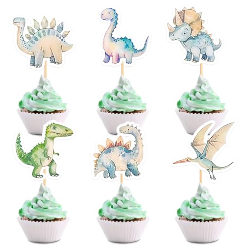 YUEcthynous Dinosaurier Kuchendekoration,Dinosaurier Cupcake Topper Wrapper,Dino Thema Geburtstagstorte Dekoration für Kindergeburtstag Party Baby Shower Party Dekorationen Zubehör YUEcthynous Dinosaurier Kuchendekoration,Dinosaurier Cupcake Topper Wrapper,Dino Thema Geburtstagstorte Dekoration für Kindergeburtstag Party Baby Shower Party Dekorationen Zubehör von YUEcthynous