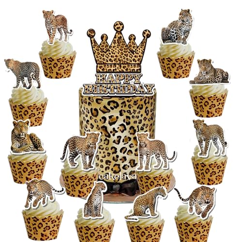 YUEcthynous Gepard Tasse Kuchen Dekoration,13 Stücke Leopard Kuchen Cupcake Topper,Wildtiere Tiger Thema Baby Dusche Kinder Geburtstag Party Kuchen Dekorationen YUEcthynous Gepard Tasse Kuchen Dekoration,13 Stücke Leopard Kuchen Cupcake Topper,Wildtiere Tiger Thema Baby Dusche Kinder Geburtstag Party Kuchen Dekorationen von YUEcthynous