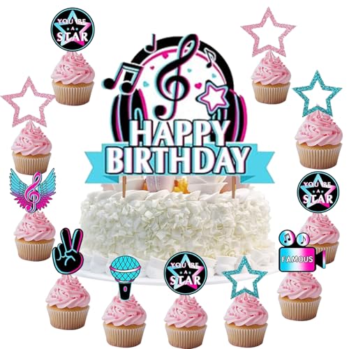 YUEcthynous Musik Kuchen Dekoration,14 Stück Musik Cupcake Topper Geburtstag Musiknoten Cake Toppe für Kinder Mädchen Musik Thema Geburtstagsparty Kuchen Dekoration Plugin YUEcthynous Musik Kuchen Dekoration,14 Stück Musik Cupcake Topper Geburtstag Musiknoten Cake Toppe für Kinder Mädchen Musik Thema Geburtstagsparty Kuchen Dekoration Plugin von YUEcthynous