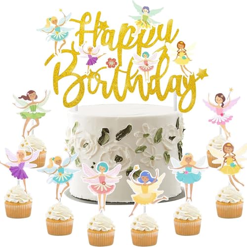 YUEcthynous Pappbecher Cupcake Toppers Fee,Tortendeko Fee,Fairy Kuchen Topper Blume Fee Kuchen Dekoration,tortendekoration,Kuchendeko,Mädchen für Geburtstag 9 Stück YUEcthynous Pappbecher Cupcake Toppers Fee,Tortendeko Fee,Fairy Kuchen Topper Blume Fee Kuchen Dekoration,tortendekoration,Kuchendeko,Mädchen für Geburtstag 9 Stück von YUEcthynous