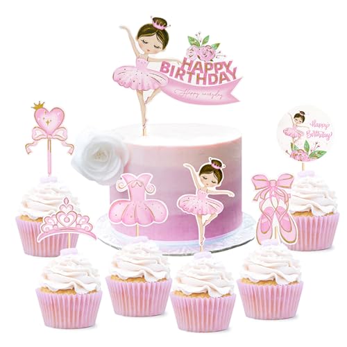 YUEcthynous Prinzessin Tortendeko Geburtstag Mädchen,7 Stücke Prinzessin Kuchen Dekoration,Cupcake Topper,Prinzessin Geburtstagsparty Dekoration,Geburtstag Deko für Ballettmädchen Baby Taufe Party YUEcthynous Prinzessin Tortendeko Geburtstag Mädchen,7 Stücke Prinzessin Kuchen Dekoration,Cupcake Topper,Prinzessin Geburtstagsparty Dekoration,Geburtstag Deko für Ballettmädchen Baby Taufe Party von YUEcthynous