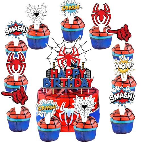 YUEcthynous Spinne Web Kuchen Dekorationen,13 Stück City Hero Kuchen Dekoration Kuchen Deko Kindergeburtstag Hero Tortendeko für Mädchen,Junge,Geburtstagsfeier Spinne Kuchen Topper YUEcthynous Spinne Web Kuchen Dekorationen,13 Stück City Hero Kuchen Dekoration Kuchen Deko Kindergeburtstag Hero Tortendeko für Mädchen,Junge,Geburtstagsfeier Spinne Kuchen Topper von YUEcthynous