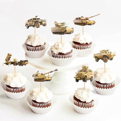 YUEcthynous Tortendeko Militärische Tank,8 Stücke Pappbecher Cupcake Toppers,Camouflage Kuchen Topper Kuchen Dekoration,Militärisches Thema Kuchendeko,Jungenfür Geburtstag Party YUEcthynous Tortendeko Militärische Tank,8 Stücke Pappbecher Cupcake Toppers,Camouflage Kuchen Topper Kuchen Dekoration,Militärisches Thema Kuchendeko,Jungenfür Geburtstag Party von YUEcthynous