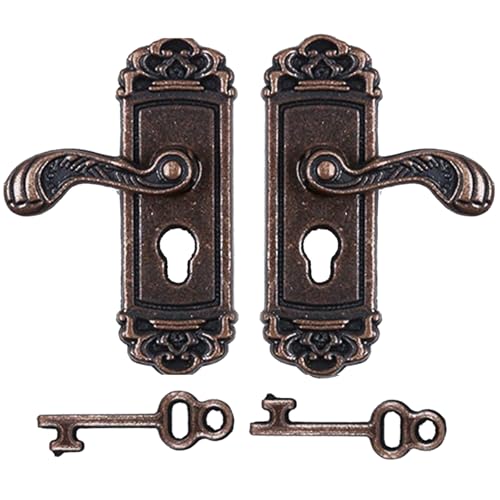 1/12 Miniatur Türschlösser Mit Schlüssel Set Vintage Dollhouses Dekoration Zubehör Minis Dollhouses Türschloss Und Schlüssel von YUGSHNKFC