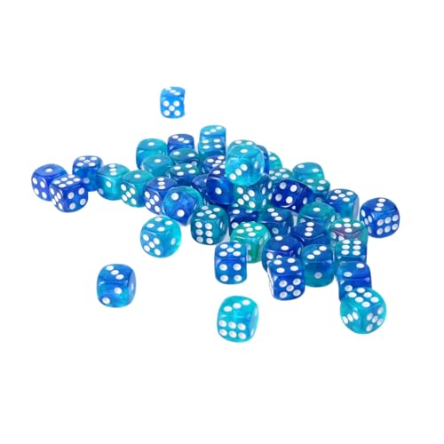 50 Stück sortierte Farben, runde Ecken, 12 mm, Würfel mit Zahlenpunkten für Kinder, Acryl, 6-seitiges Lernwürfel-Set von YUGSHNKFC