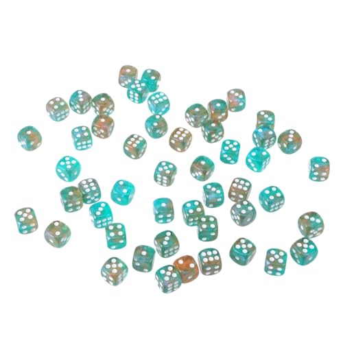 50 Stück sortierte Farben, runde Ecken, 12 mm, Würfel mit Zahlenpunkten für Kinder, Acryl, 6-seitiges Lernwürfel-Set von YUGSHNKFC
