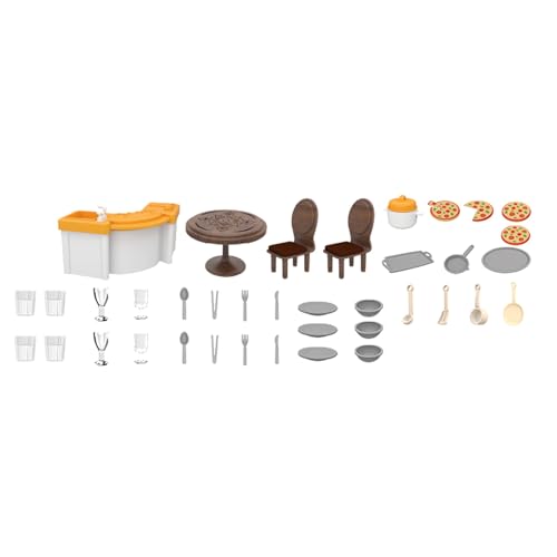 Miniaturmöbel Set Für 1/12 Dollhouses Esszimmer Küche Badezimmer Wohnzimmer Mit Zubehör Für Szene Dekore von YUGSHNKFC