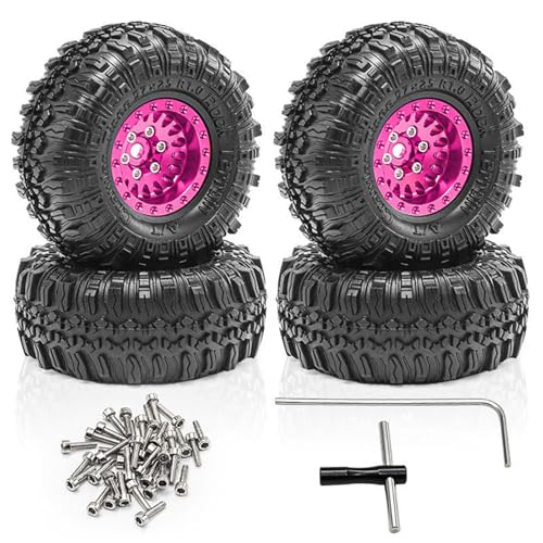 YUGSHNKFC 1/24 Rad Reifen Gummi Radversorgung Für Autospielzeug Fernbedienungssteuerung Crawlers Model Auto Gummi Rad Teile von YUGSHNKFC