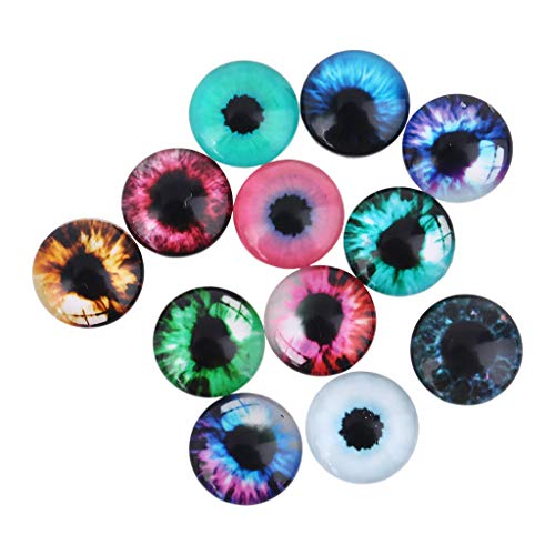 YUGSHNKFC 20 Stück Glas für Puppenaugen, Augäpfel für Dinosaurier, Tiere, Augenzubehör, handgefertigt, 8/12/18 mm, zufällige Farbe YUGSHNKFC 20 Stück Glas für Puppenaugen, Augäpfel für Dinosaurier, Tiere, Augenzubehör, handgefertigt, 8/12/18 mm, zufällige Farbe von YUGSHNKFC