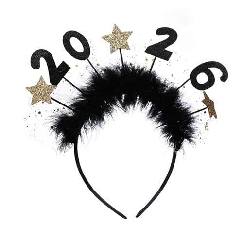 YUGSHNKFC 2026 Sternförmiges Haarband für Neujahrspartys, leicht, bequem, Unisex, Festival-Kopfbedeckung mit funkelnden Akzenten, leichter Party-Kopfschmuck von YUGSHNKFC