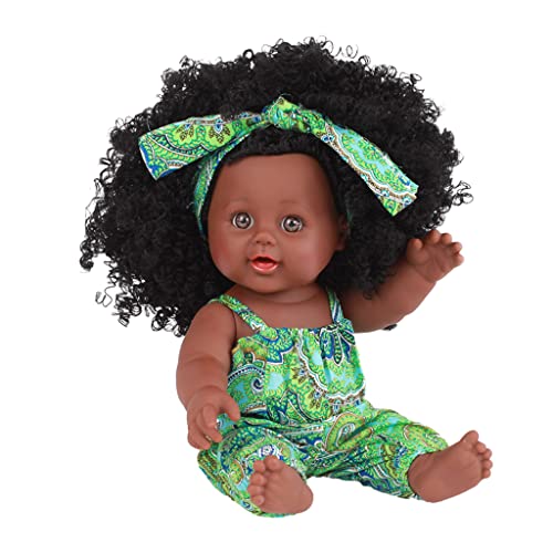 YUGSHNKFC 30 Cm/12in Afrikanische Mädchen Für Puppenkuschel Für Mit Ganzkörper Waschbares Schwarzes Haar Lebendige Begleiter Wiedergeboren Für Mädchen von YUGSHNKFC