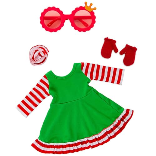 YUGSHNKFC 45 cm Girl Puppen Weihnachtsanzug Und Accessoires Für 18inch America Dolls Girl Dolls Santa Outfit Rollenspiel Party Kleidung von YUGSHNKFC