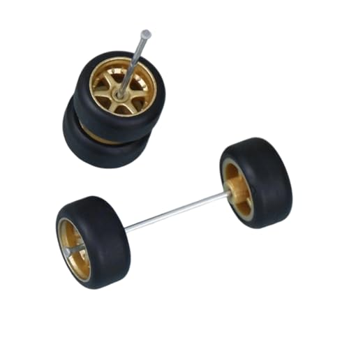 YUGSHNKFC 4pcs Gummi Reifen Stempel Auto Ersatzreifen Und Achsenstangen Für 1/64 Fernbedienungsmodelle YUGSHNKFC 4pcs Gummi Reifen Stempel Auto Ersatzreifen Und Achsenstangen Für 1/64 Fernbedienungsmodelle von YUGSHNKFC
