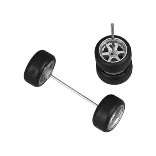 YUGSHNKFC 4pcs Gummi Reifen Stempel Auto Ersatzreifen Und Achsenstangen Für 1/64 Fernbedienungsmodelle YUGSHNKFC 4pcs Gummi Reifen Stempel Auto Ersatzreifen Und Achsenstangen Für 1/64 Fernbedienungsmodelle von YUGSHNKFC