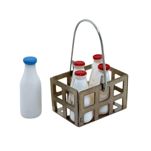 YUGSHNKFC 5pcs 1/12 Skala Miniaturmilchflaschen Und Korbset Für Puppenhäuser Küche Und Esszimmer Display Dekoration YUGSHNKFC 5pcs 1/12 Skala Miniaturmilchflaschen Und Korbset Für Puppenhäuser Küche Und Esszimmer Display Dekoration von YUGSHNKFC