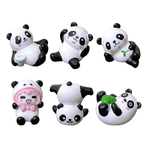 YUGSHNKFC 6pcs Panda Miniaturfiguren Für Kuchendekoration Tierfiguren Spielzeug Für Partysereignisse Oder Autodrettzubehör von YUGSHNKFC