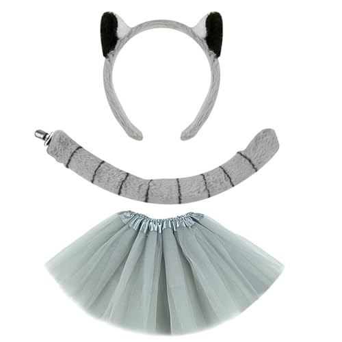 YUGSHNKFC Affenkostüm Affenohren, Stirnband, Schwanz, Fliege, Handschuh und Rock, Halloween, Lemur, Outfit für Kinder, Halloween, Cosplay YUGSHNKFC Affenkostüm Affenohren, Stirnband, Schwanz, Fliege, Handschuh und Rock, Halloween, Lemur, Outfit für Kinder, Halloween, Cosplay von YUGSHNKFC