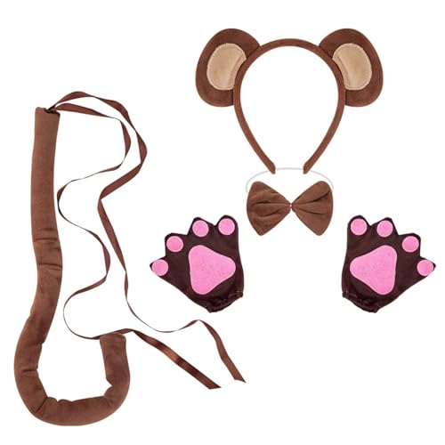YUGSHNKFC Affenkostüm Affenohren, Stirnband, Schwanz, Fliege, Handschuh und Rock, Halloween, Lemur, Outfit für Kinder, Halloween, Cosplay YUGSHNKFC Affenkostüm Affenohren, Stirnband, Schwanz, Fliege, Handschuh und Rock, Halloween, Lemur, Outfit für Kinder, Halloween, Cosplay von YUGSHNKFC